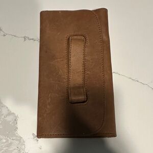 Able Brown Leather Clutch